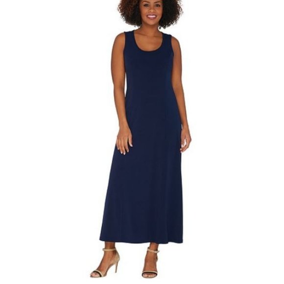 Susan Graver Liquid Knit Sleeveless Maxi Dress - Picture 1 of 2